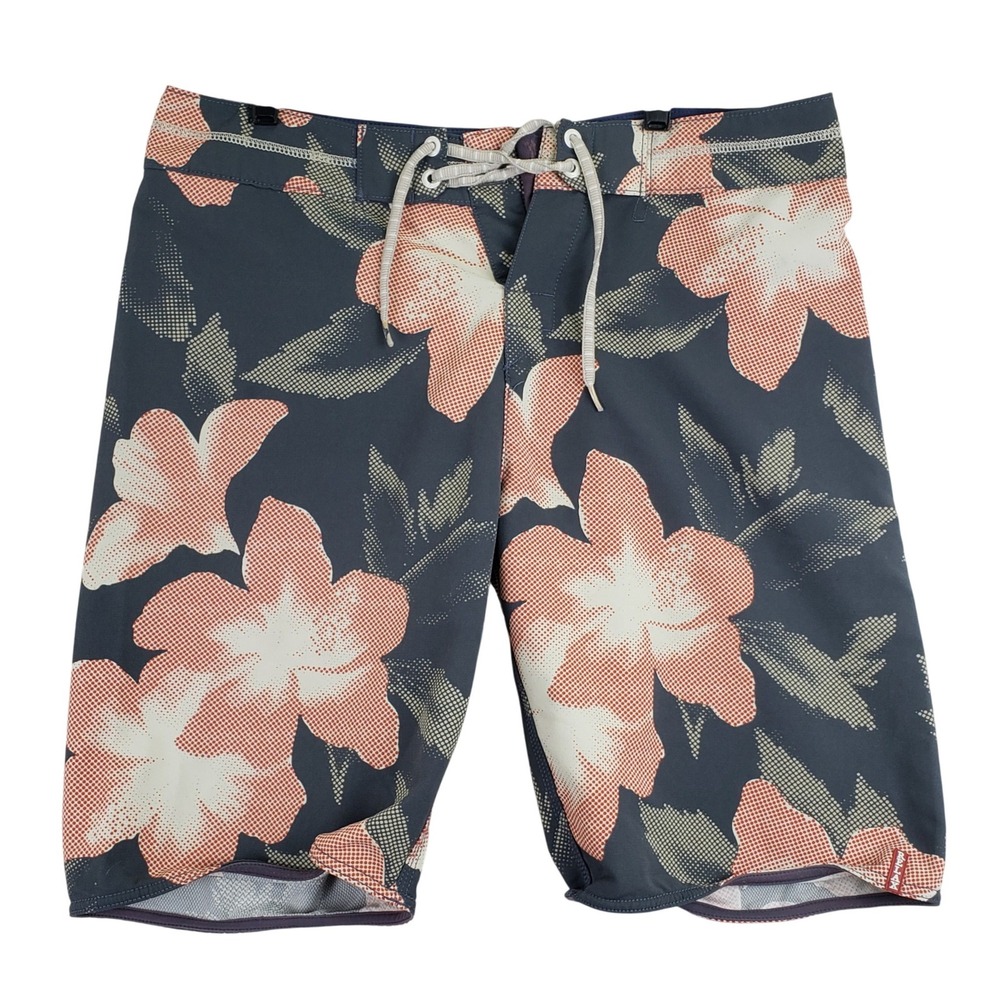 Tommy Bahama Relax Board Shorts Mens 36 Gray Floral Tropical Beach Surf